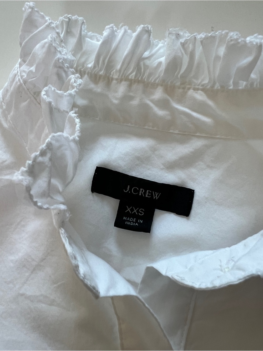 J. Crew White Ruffle-Trim Button Front Shirt - Picture 8 of 12